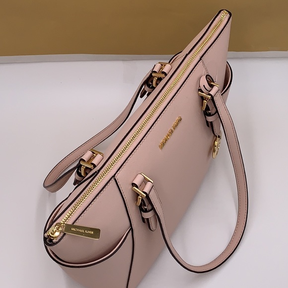 MICHAEL KORS CHARLOTTE LARGE TOP ZIP POWDER BLUSH - Picture 8 of 16